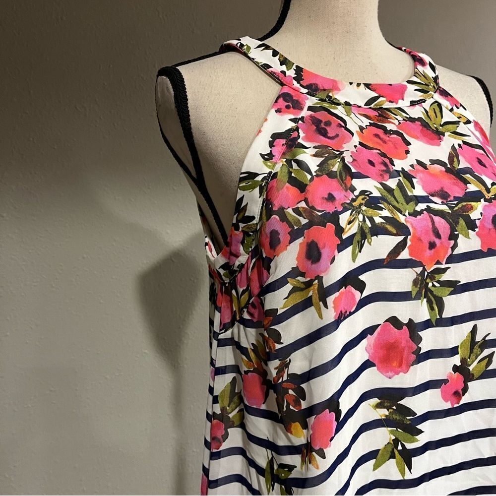 Betsy Johnson‎ a-line striped floral halter dress - Picture 5 of 15